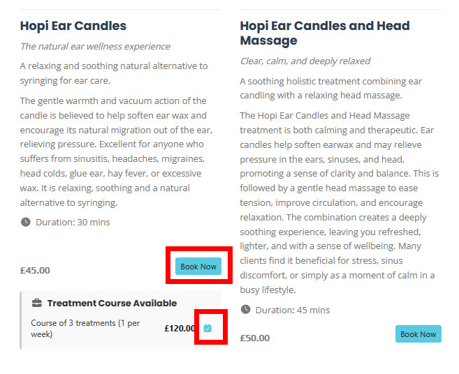 Book directly from treatment